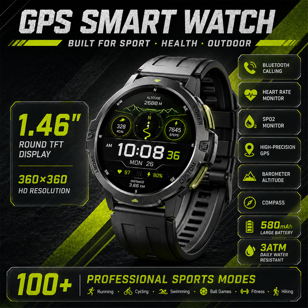 Smartwatch Timex Watches For Women - NOVO Smartwatch Militar GPS 3ATM à
