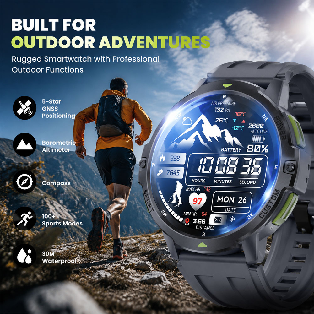 Novo Smartwatch Militar GPS 20 - Smartwatch Timex Watches For Women avaliação e preço