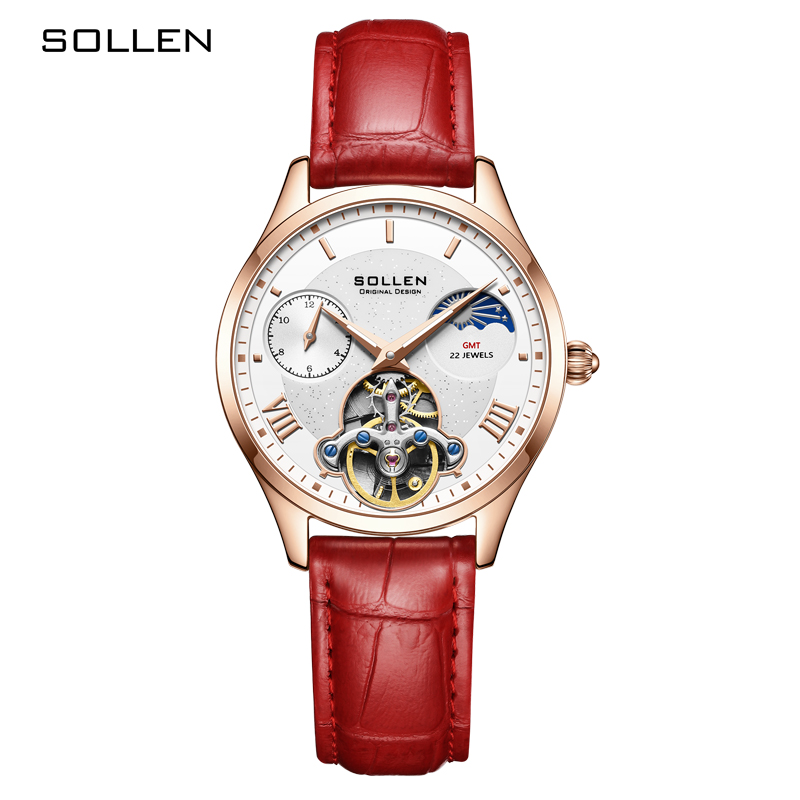 Suíça sollen luxo automático m - Skeleton Mechanical Watch avaliação e preço
