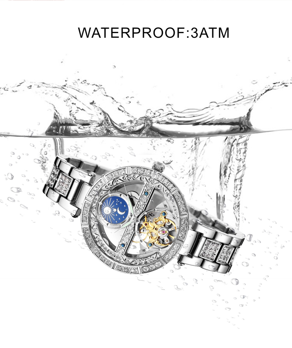 Esqueleto impermeável Tourbill - Skeleton Mechanical Watch avaliação e preço