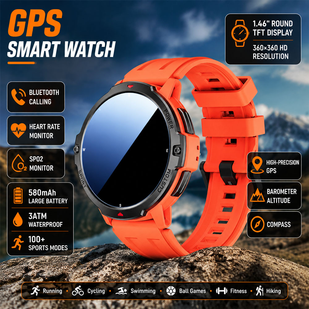 NOVO Smartwatch Militar com GP - Smartwatch Timex Watches For Women avaliação e preço