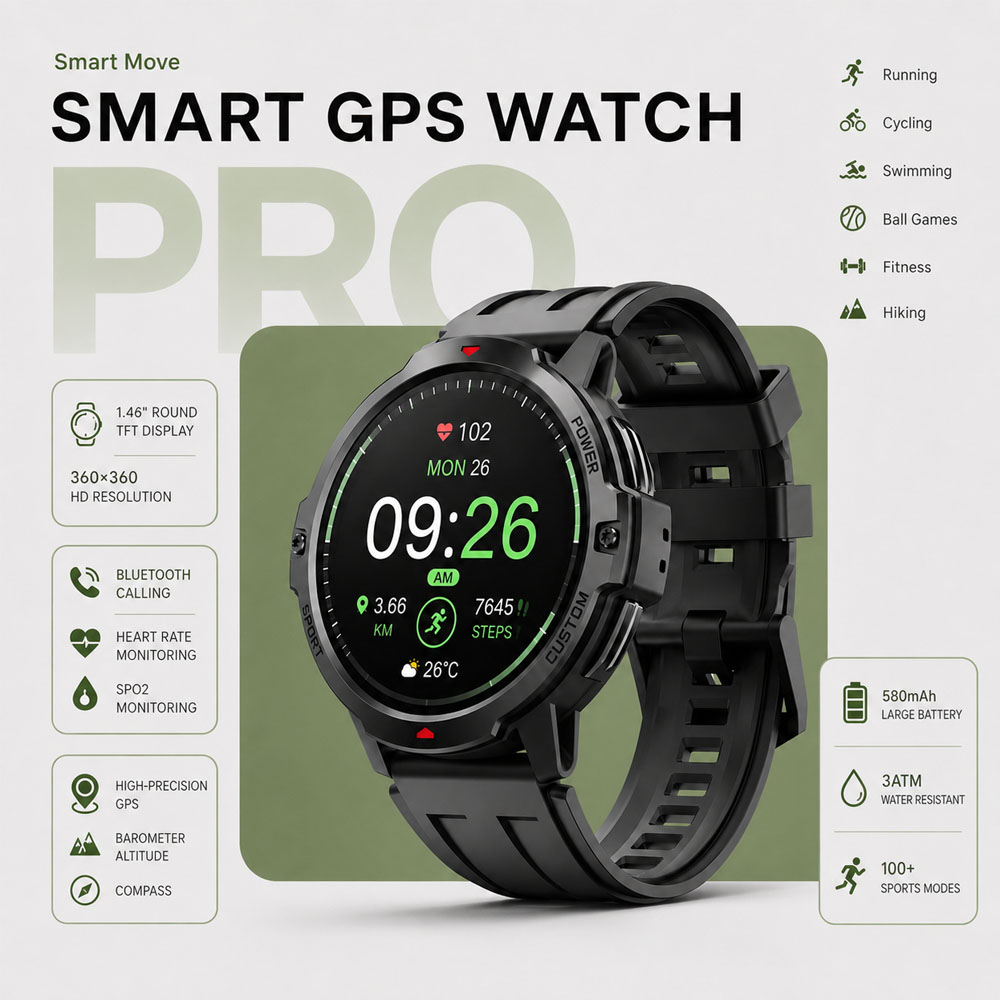 NOVO Smartwatch Militar GPS de - Smartwatch Timex Watches For Women avaliação e preço