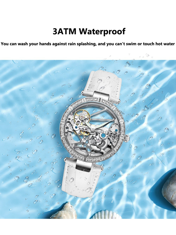 Luxo esqueleto prata dial moda - Skeleton Mechanical Watch avaliação e preço